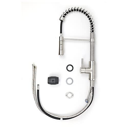 Kitchen Faucet with Pull-Down Sprayhead, Commercial Spring Kitchen Faucet, Modern Single Handle Kitchen Sink Faucet Brushed Nickel Buylikepro