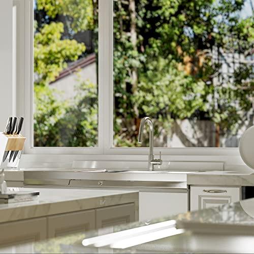 Kitchen Faucets with Pull Down Sprayer, Single Handle Faucet for Kitchen Sink, Modern High Arc Brushed Nickel Kitchen Faucet with Sprayer Buylikepro