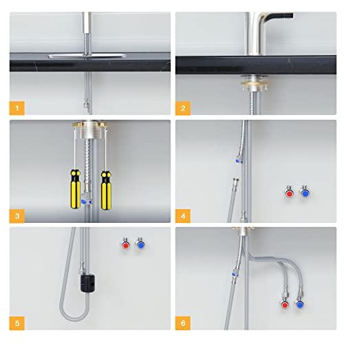 Kitchen Faucets with Pull Down Sprayer, Single Handle Faucet for Kitchen Sink, Modern High Arc Brushed Nickel Kitchen Faucet with Sprayer Buylikepro