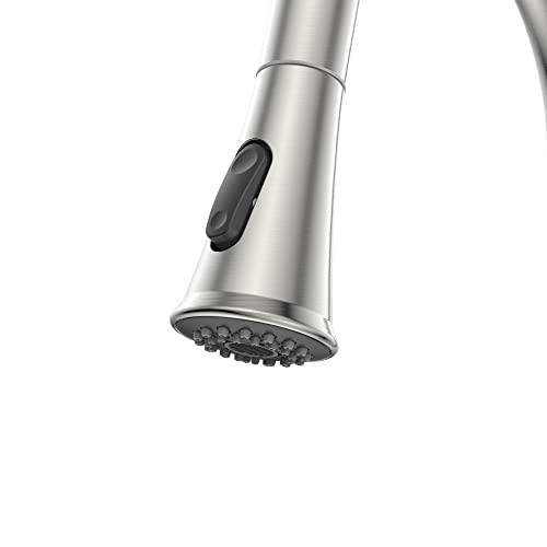 Kitchen Faucets with Pull Down Sprayer, Single Handle Faucet for Kitchen Sink, Modern High Arc Brushed Nickel Kitchen Faucet with Sprayer Buylikepro