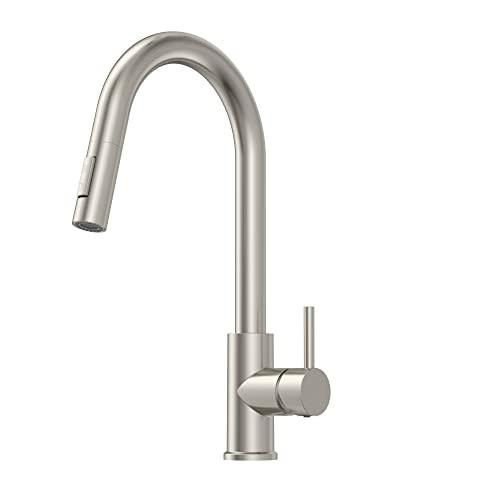 Kitchen Faucets with Pull Down Sprayer, Single Handle Faucet for Kitchen Sink, Modern High Arc Brushed Nickel Kitchen Faucet with Sprayer Buylikepro