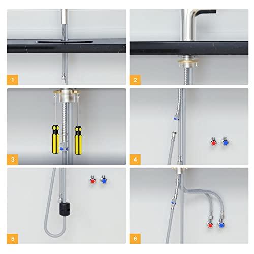 Kitchen Faucets with Pull Down Sprayer, Single Handle Faucet for Kitchen Sink, Modern Oil Rubbed Bronze Kitchen Faucet with Sprayer Buylikepro