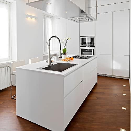 Pull Down Kitchen Faucet Brushed Nickel, 4-Function Single Handle Kitchen Sink Faucet, 3 Hole Kitchen Faucet with Sprayer, Modern Stainless Steel Faucet for Kitchen Sink Buylikepro