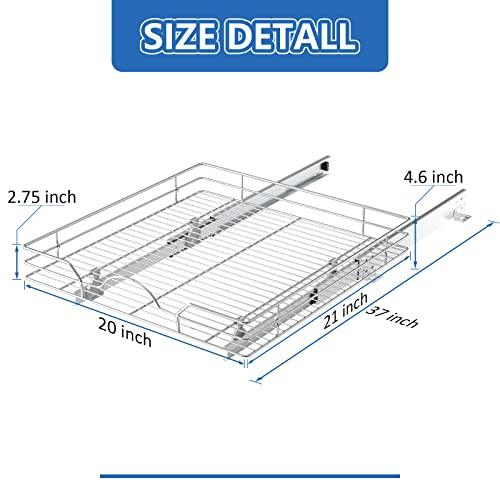 Pull Out Cabinet Organizer 20"W x 21"D, for Cabinet Pull Out Shelves Cabinet Drawers Slide Out Kitchen Cabinet Organizer Storage Shelves, Fits 21.5" Opening Cabinet Buylikepro