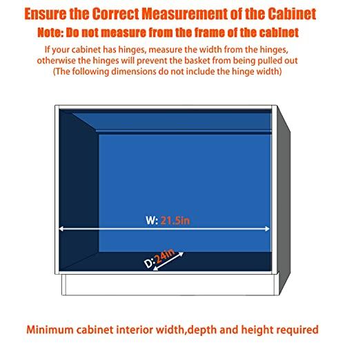 Pull Out Cabinet Organizer 20"W x 21"D, for Cabinet Pull Out Shelves Cabinet Drawers Slide Out Kitchen Cabinet Organizer Storage Shelves, Fits 21.5" Opening Cabinet Buylikepro