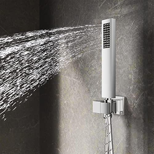 Rainfall Shower System High Pressure 8 inch Shower Head Hand Held Shower Head Bathroom Luxury Rain Mixer Shower Complete Combo Set Wall Mounted, Chrome (Valve Included) Buylikepro