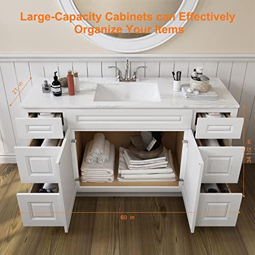 S-VDDB60-SW-US-DF, 21" D60 W34.5 H, Shaker White Buylikepro