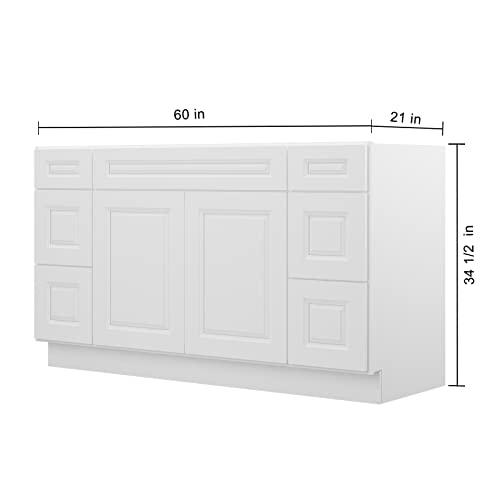 S-VDDB60-SW-US-DF, 21" D60 W34.5 H, Shaker White Buylikepro