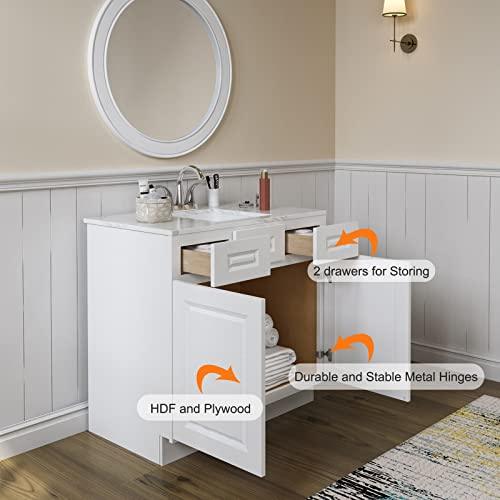 S-VSD48-SW-US-DF, 21" D48 W34.5 H, Shaker White Buylikepro