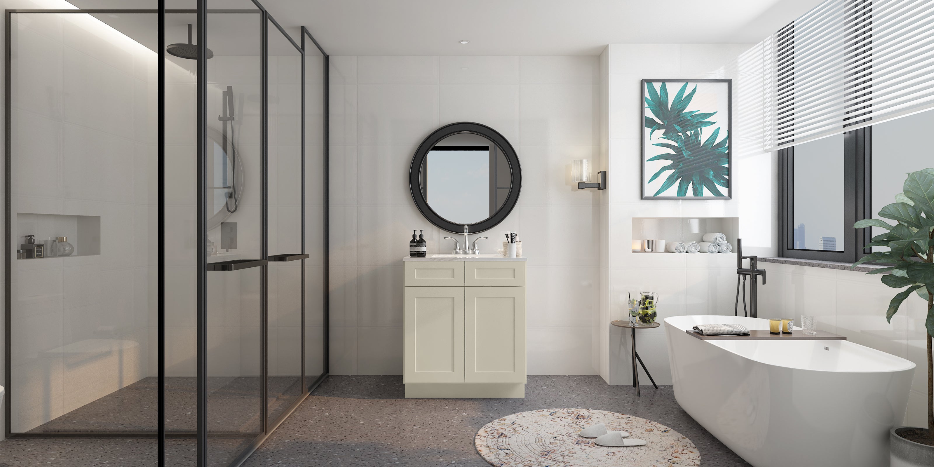 24"D*30"W*34.5"H Birch Solid Wood Sink Base Kitchen Cabinet SB30