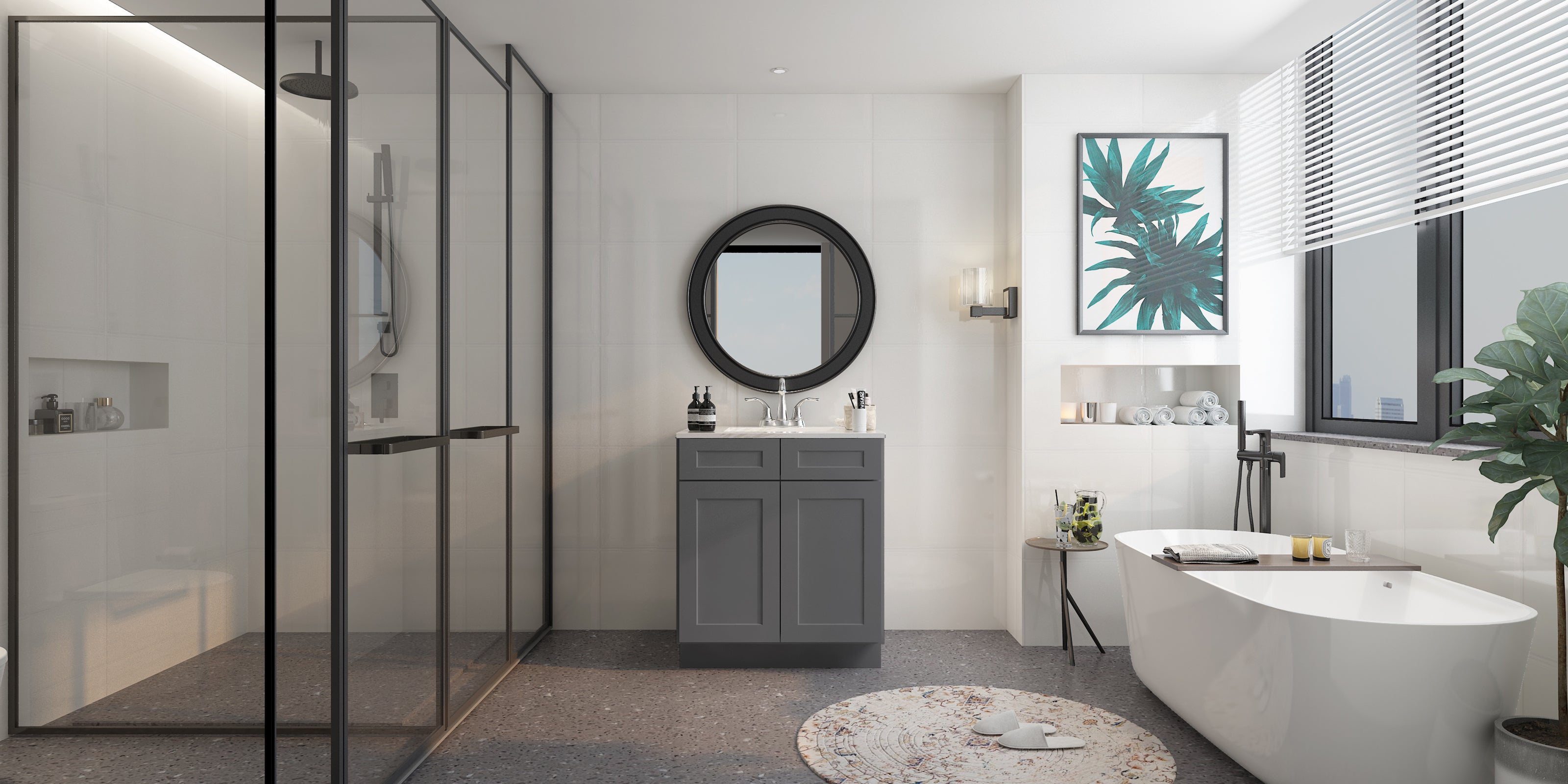 24"D*30"W*34.5"H Birch Solid Wood Sink Base Kitchen Cabinet SB30