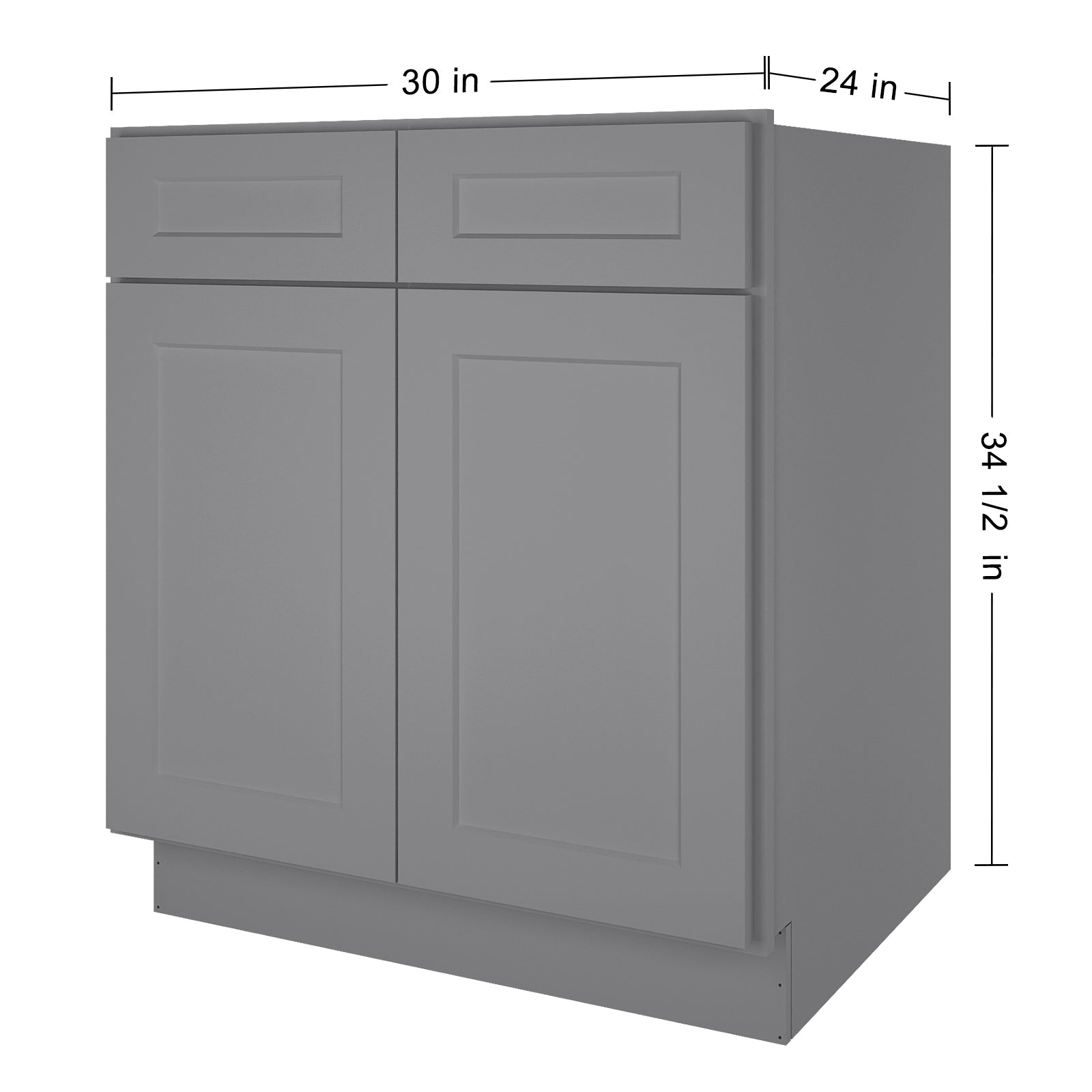 24"D*30"W*34.5"H Birch Solid Wood Sink Base Kitchen Cabinet SB30