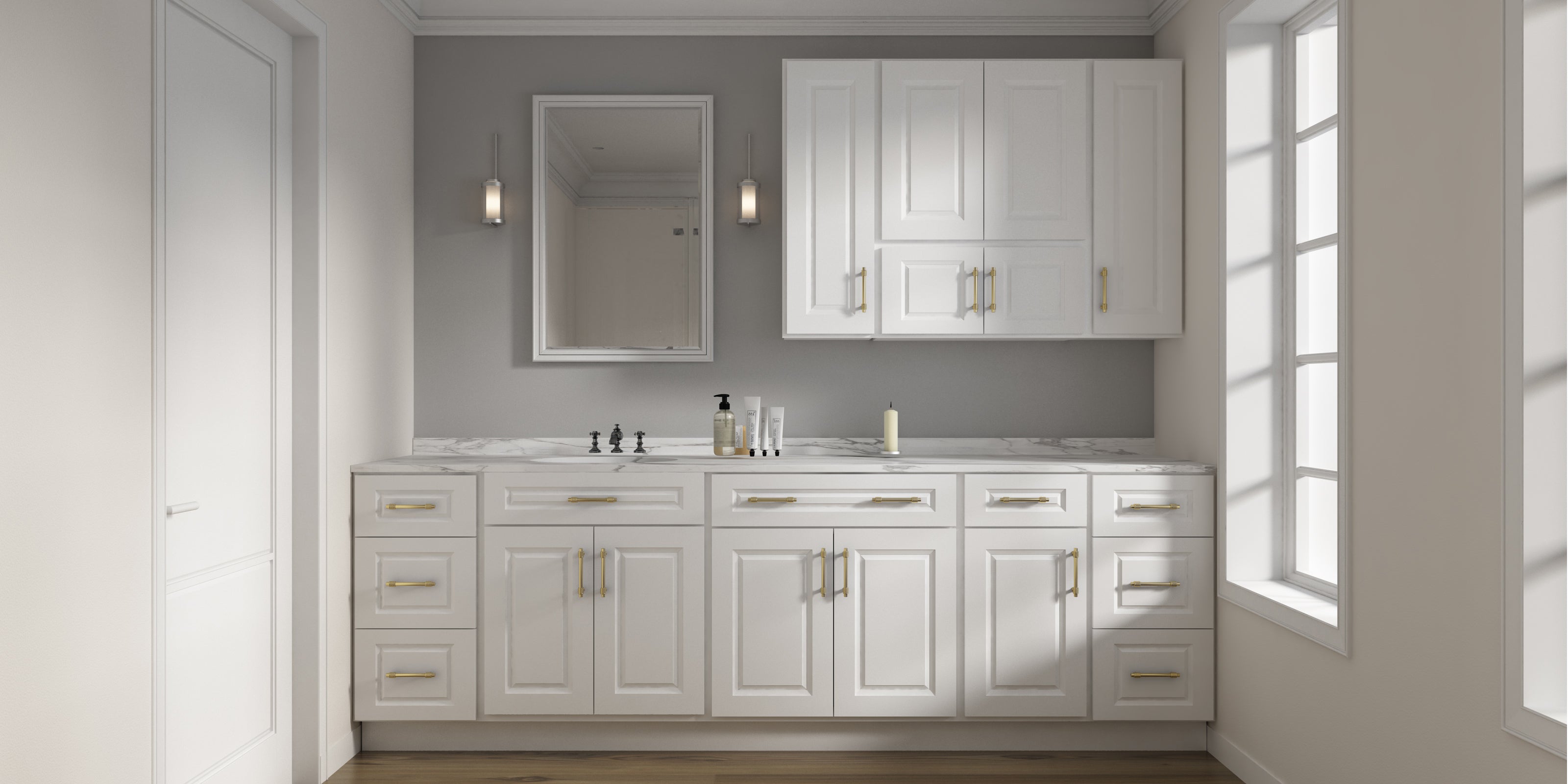 24"D*30"W*34.5"H Birch Solid Wood Sink Base Kitchen Cabinet SB30