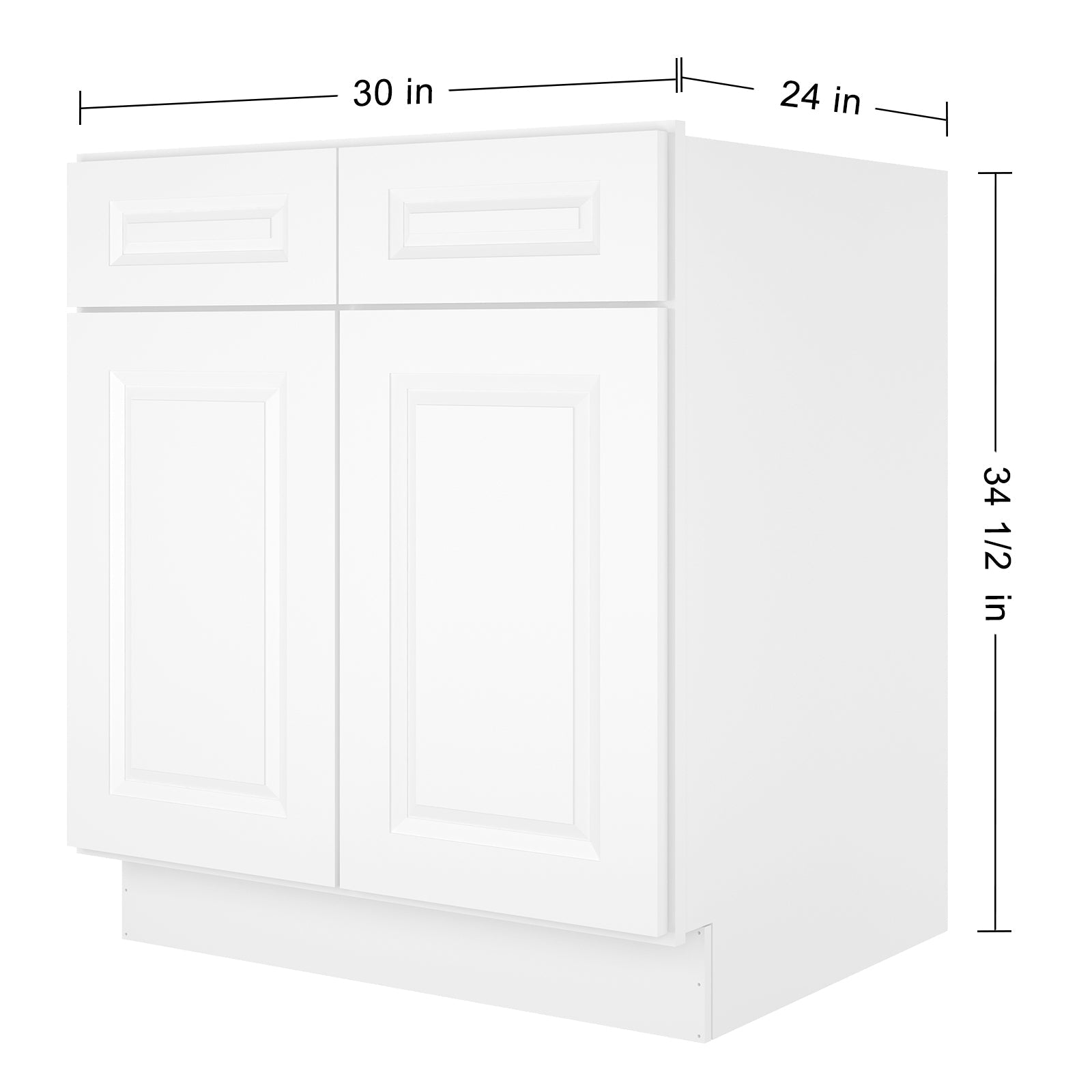 24"D*30"W*34.5"H Birch Solid Wood Sink Base Kitchen Cabinet SB30
