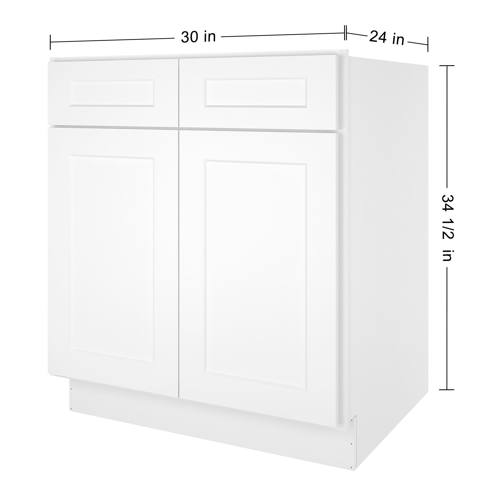 24"D*30"W*34.5"H Birch Solid Wood Sink Base Kitchen Cabinet SB30