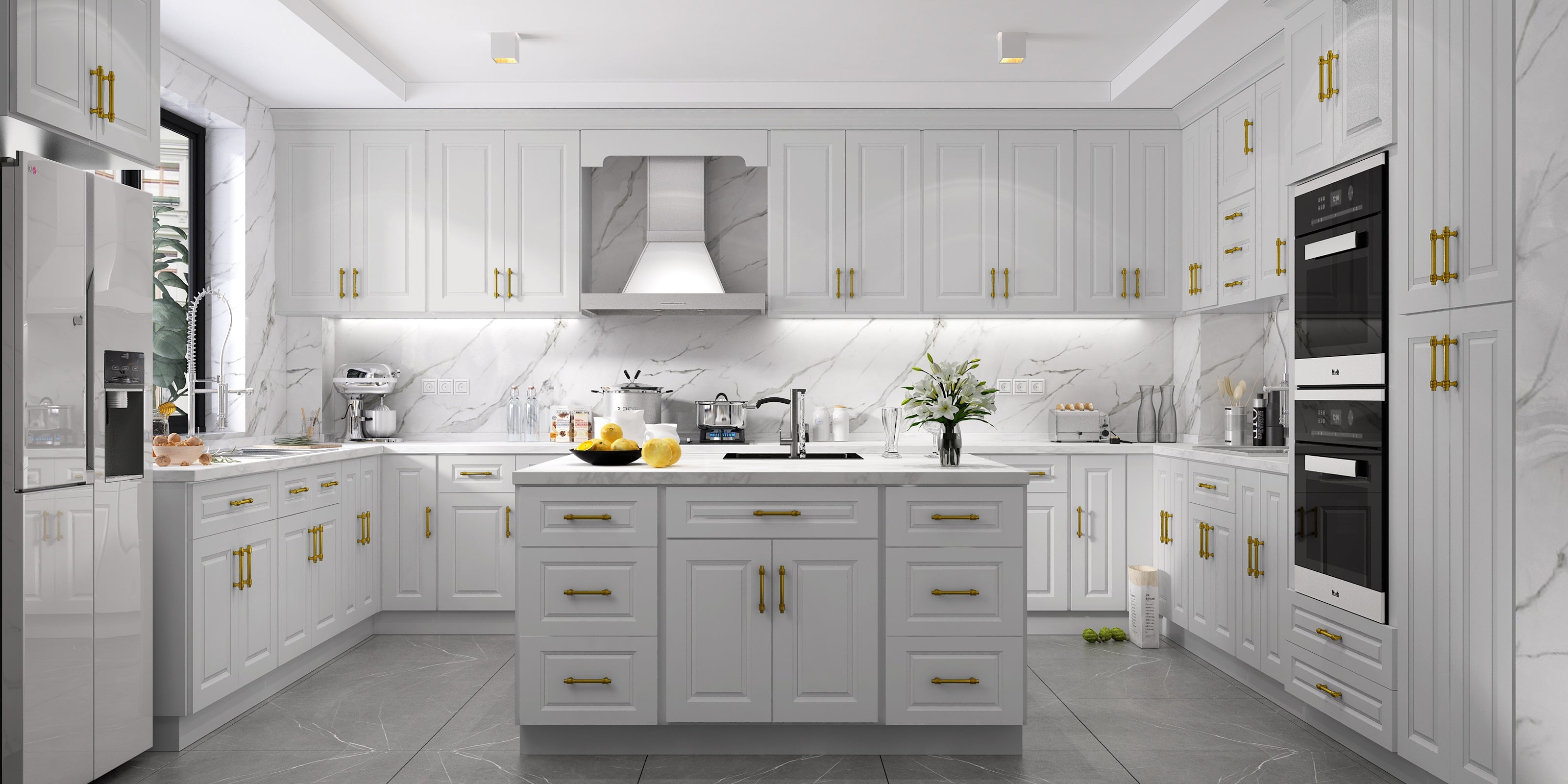 24"D*33"W*34.5"H Birch Solid Wood Sink Base Kitchen Cabinet SB33