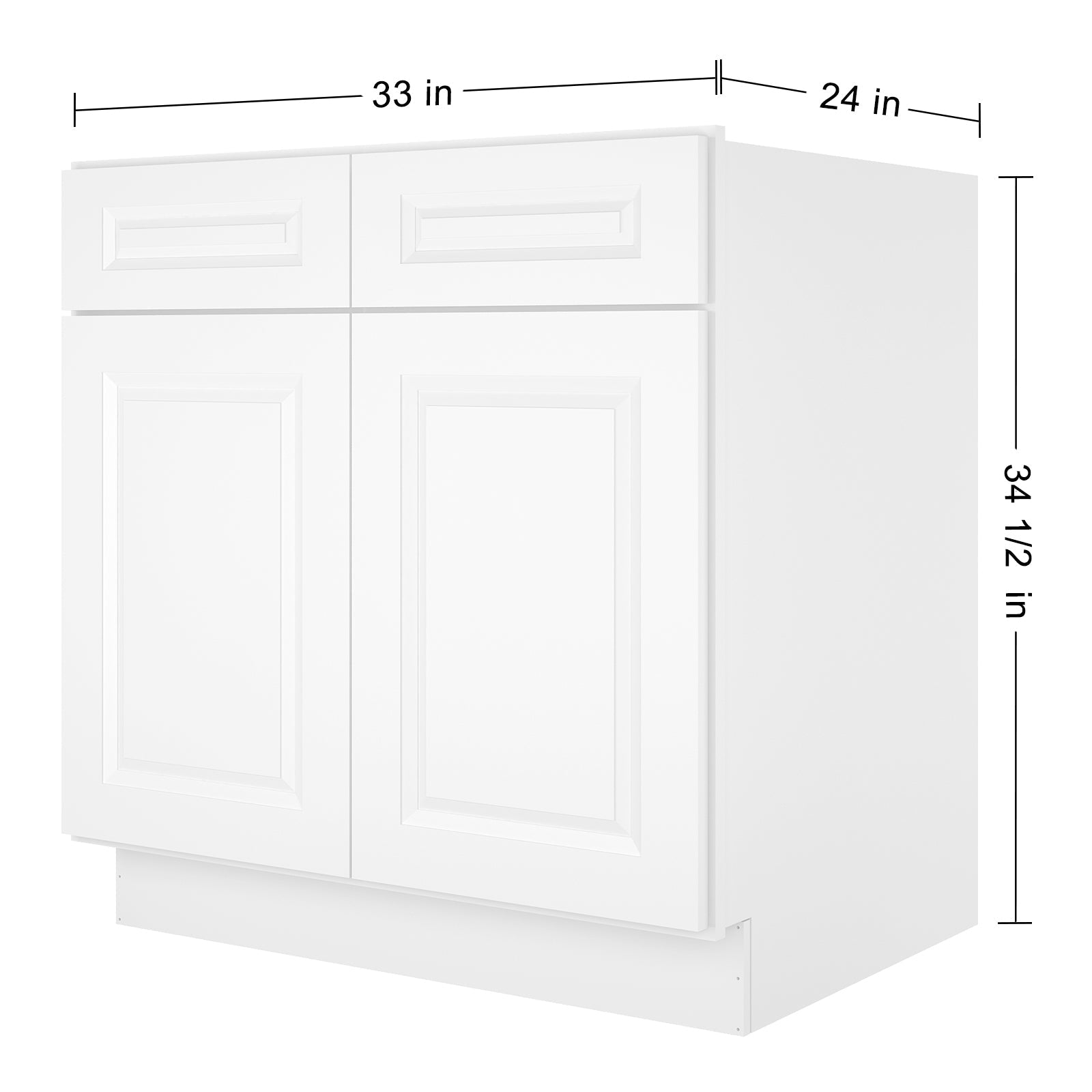 24"D*33"W*34.5"H Birch Solid Wood Sink Base Kitchen Cabinet SB33