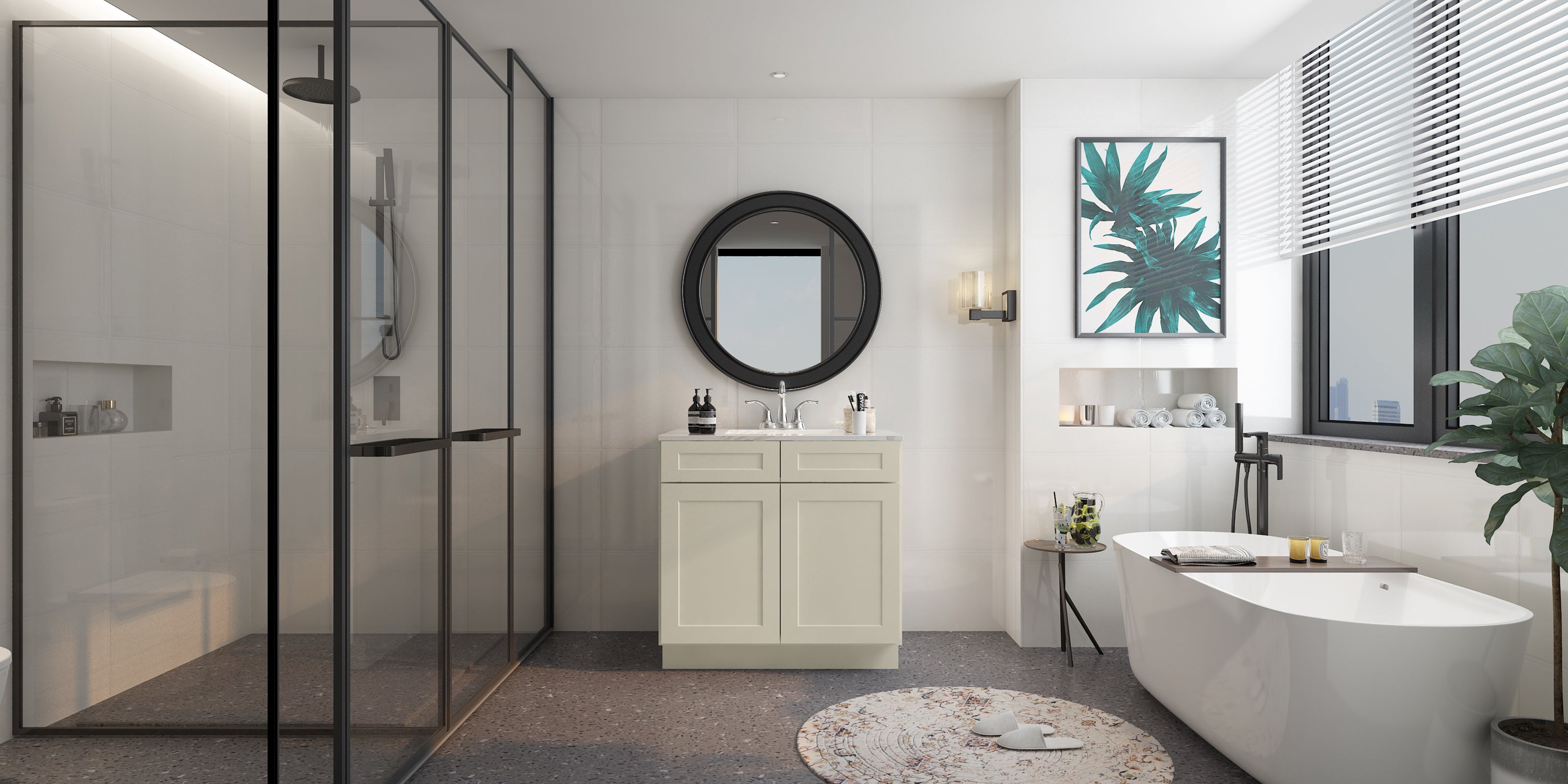 24"D*36"W*34.5"H Birch Solid Wood Sink Base Kitchen Cabinet SB36