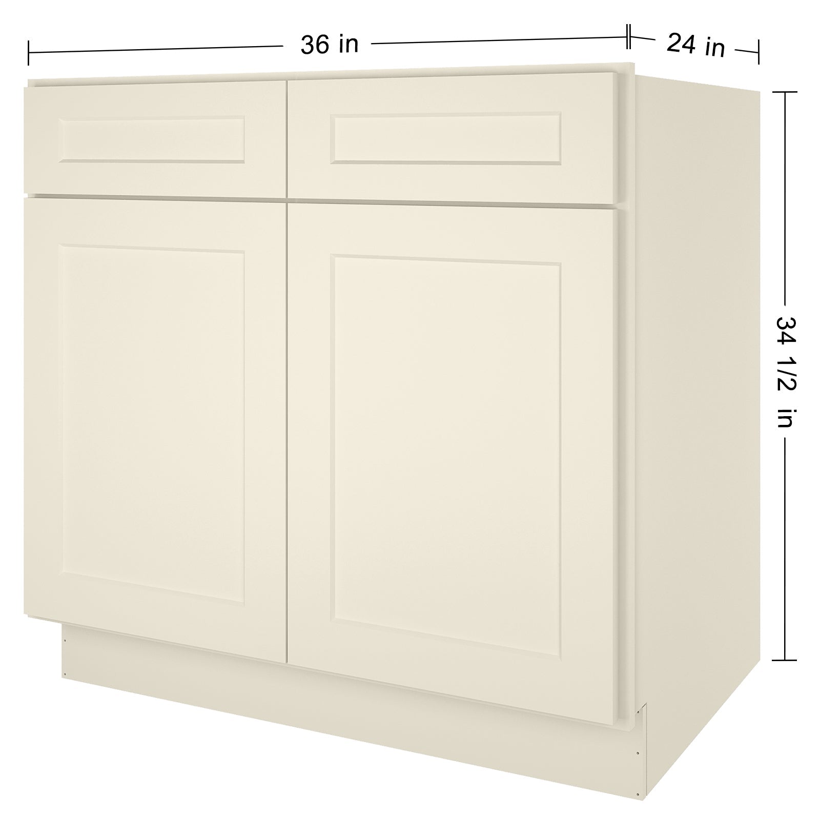24"D*36"W*34.5"H Birch Solid Wood Sink Base Kitchen Cabinet SB36