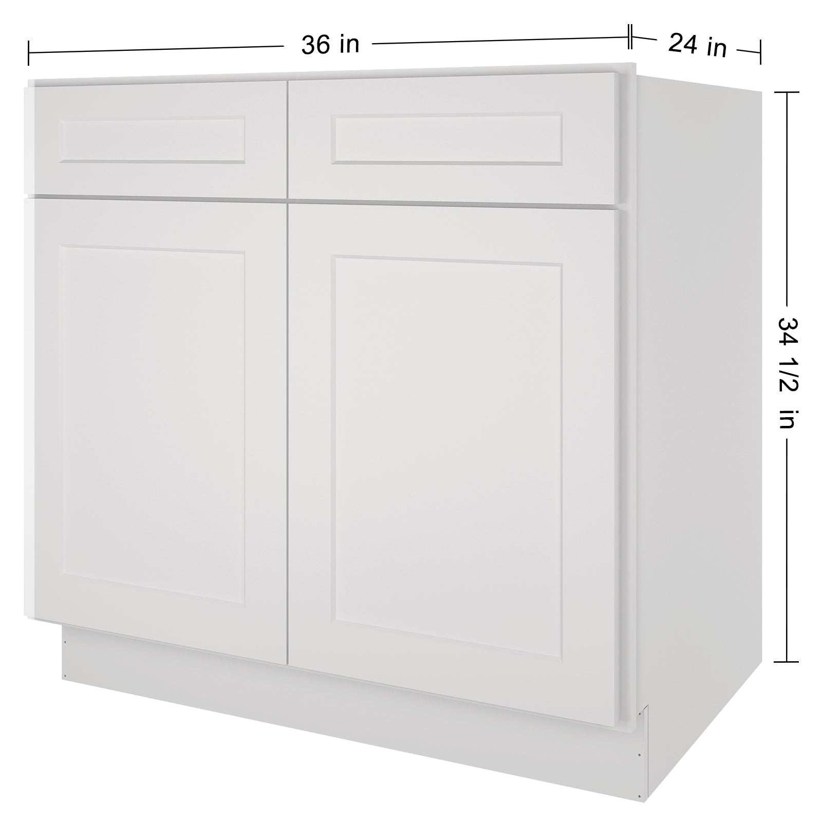 24"D*36"W*34.5"H Birch Solid Wood Sink Base Kitchen Cabinet SB36