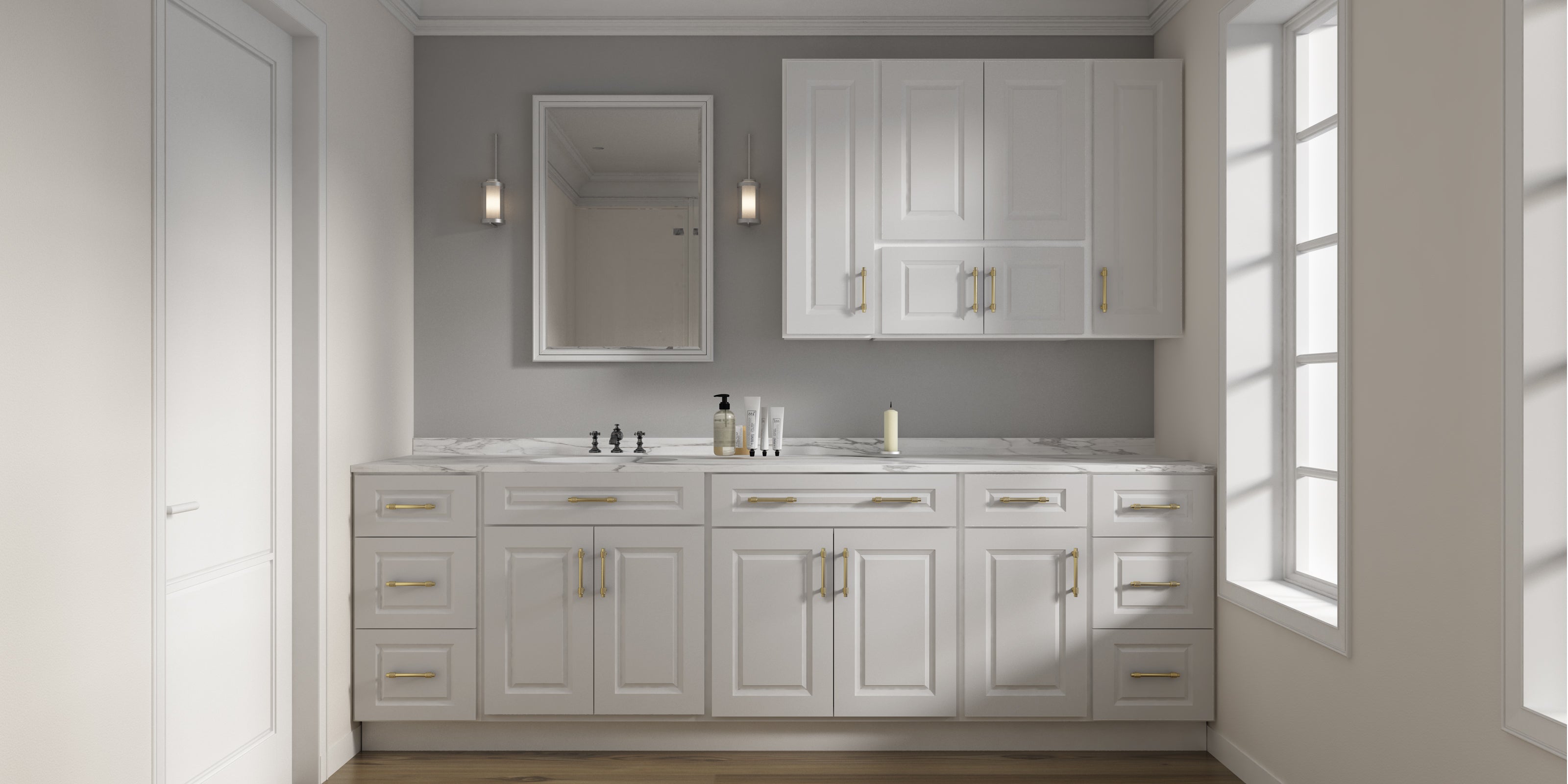 24"D*36"W*34.5"H Birch Solid Wood Sink Base Kitchen Cabinet SB36