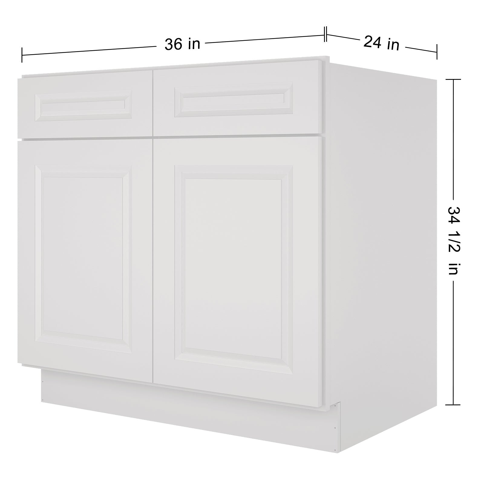 24"D*36"W*34.5"H Birch Solid Wood Sink Base Kitchen Cabinet SB36