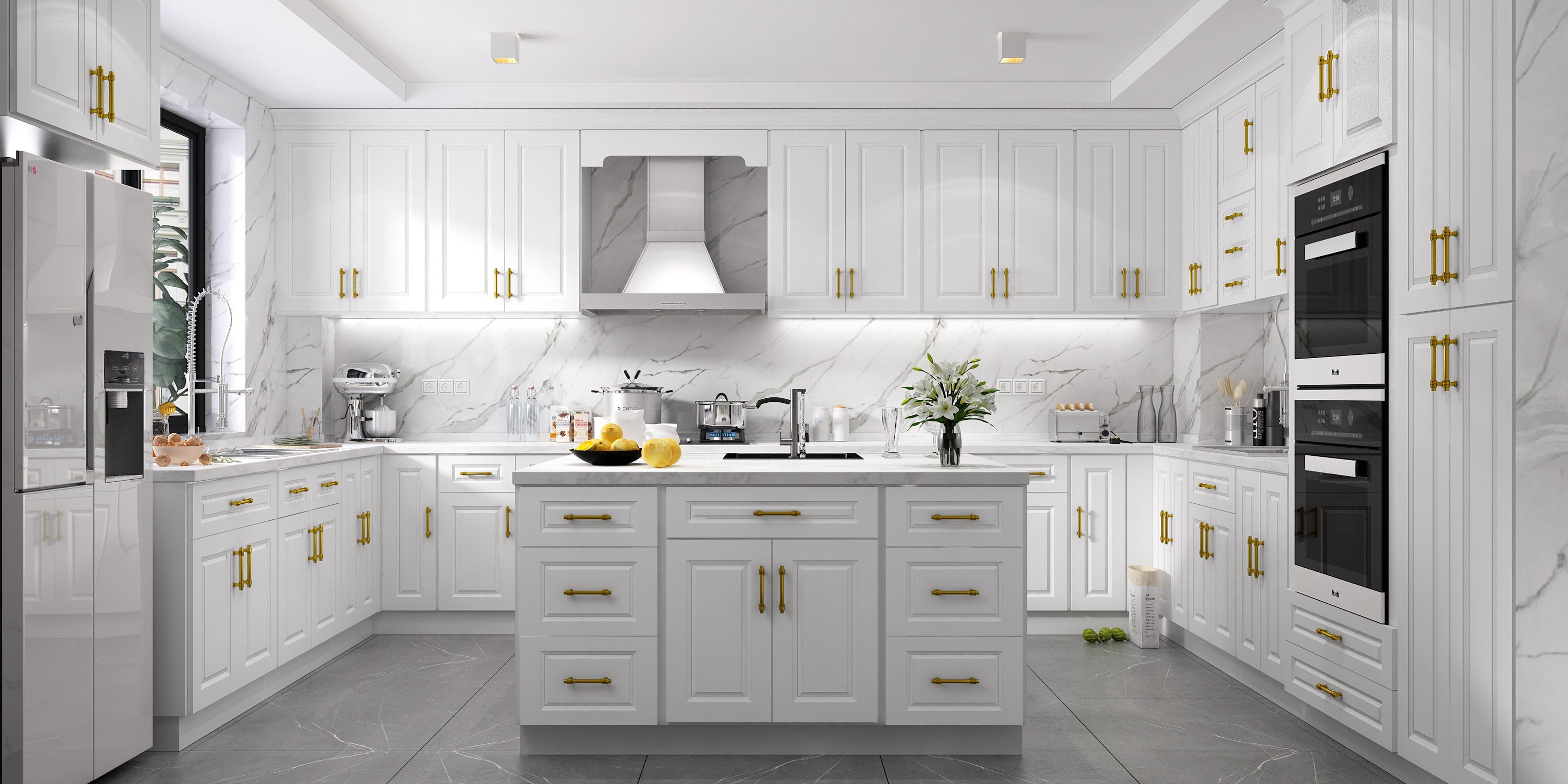 24"D*36"W*34.5"H Birch Solid Wood Sink Base Kitchen Cabinet SB36