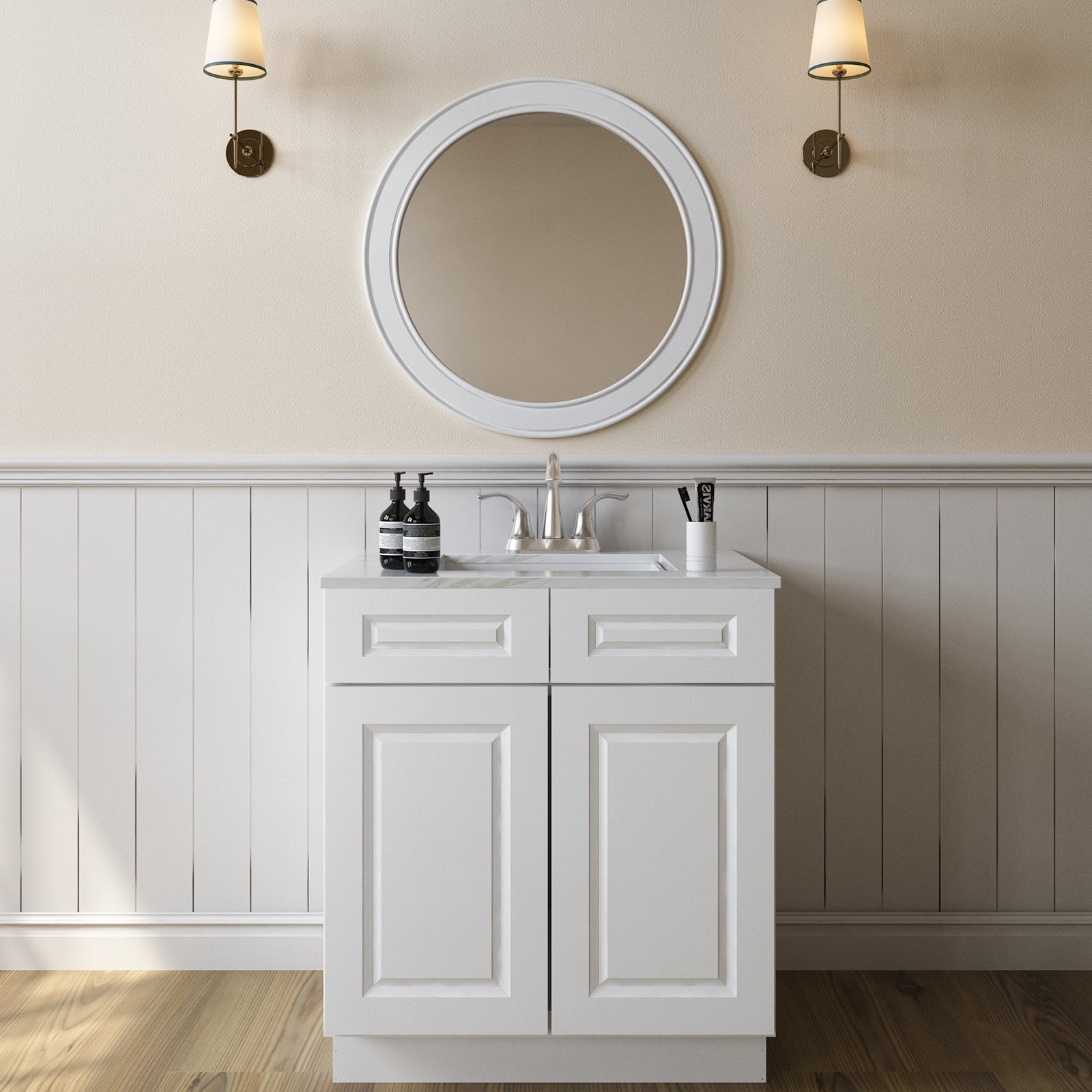 24"D*36"W*34.5"H Birch Solid Wood Sink Base Kitchen Cabinet SB36