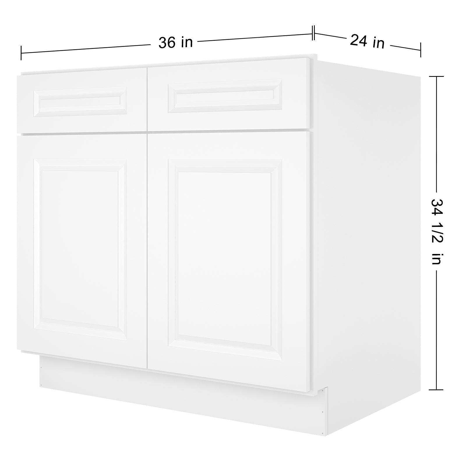 24"D*36"W*34.5"H Birch Solid Wood Sink Base Kitchen Cabinet SB36
