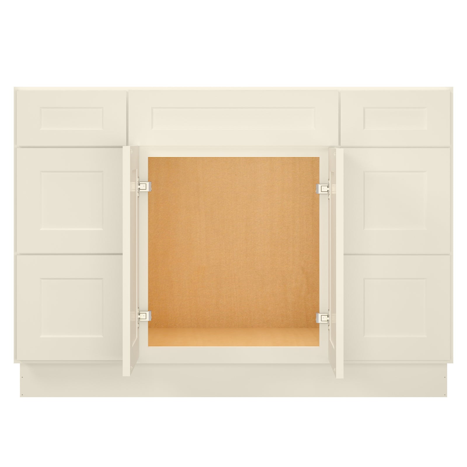 21"D Birch Solid Wood X 60"W X 34-1/2"H Bath Vanity Double Drawer Cabinet without Top VDDB60