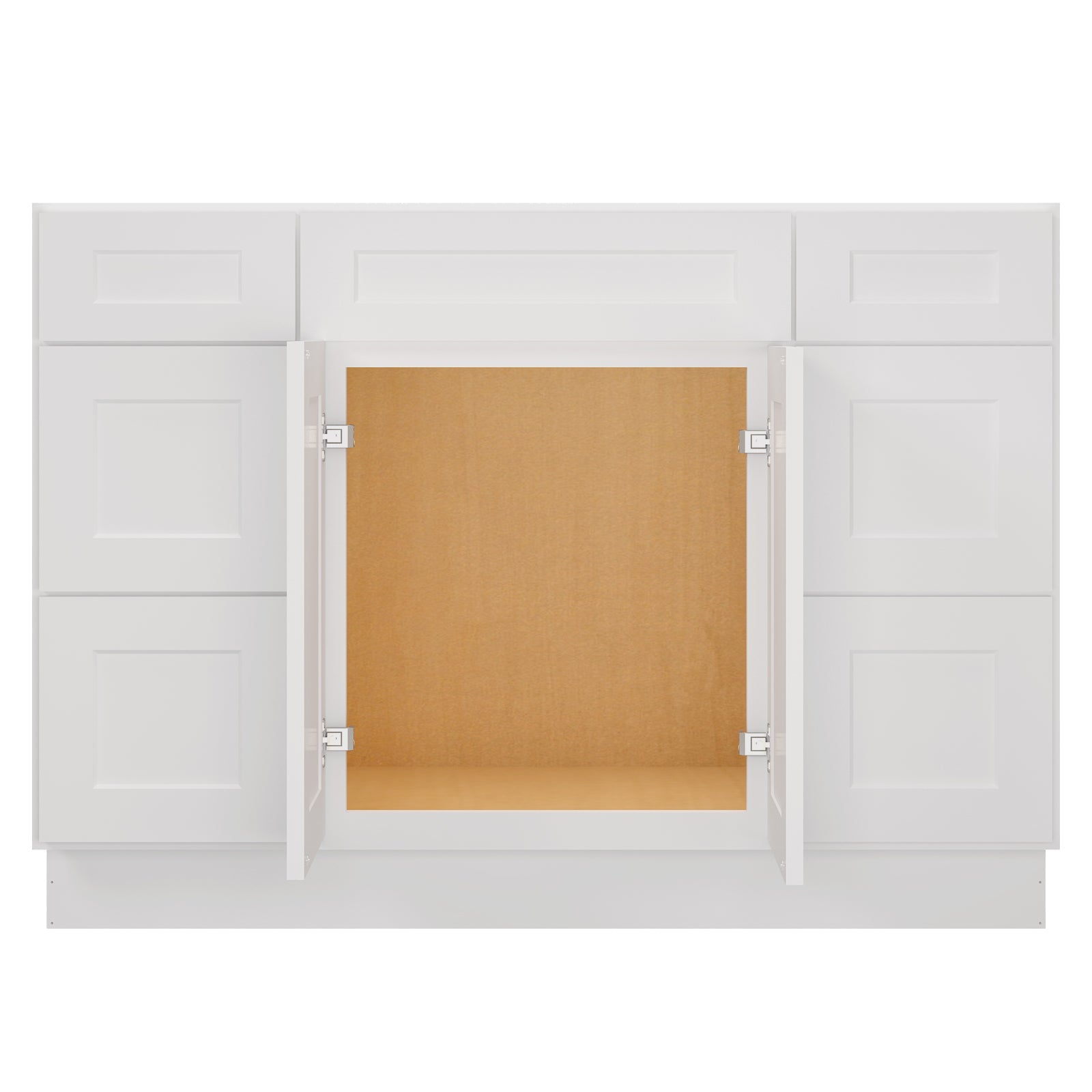 21"D Birch Solid Wood X 60"W X 34-1/2"H Bath Vanity Double Drawer Cabinet without Top VDDB60