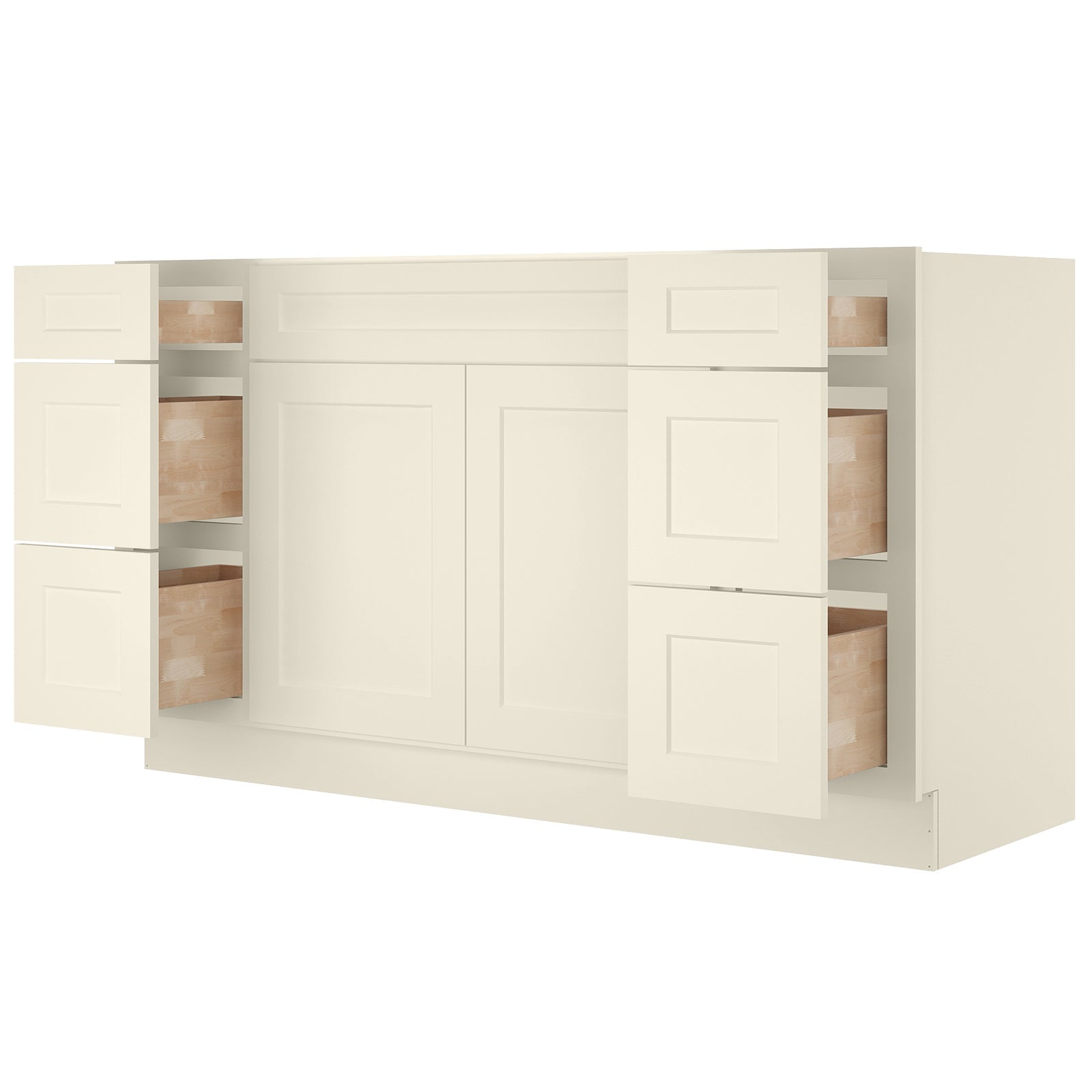 21"D Birch Solid Wood X48"W X 21"D X 34-1/2"H Bath Vanity Sink Drawer Cabinet without Top VDDB48