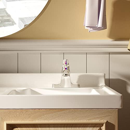 Single Handle Bathroom Faucet Chrome, Bathroom Sink Faucet 3 Hole, Centerset Faucet for Bathroom Sink with Drain Assembly and Faucet Supply Lines Buylikepro