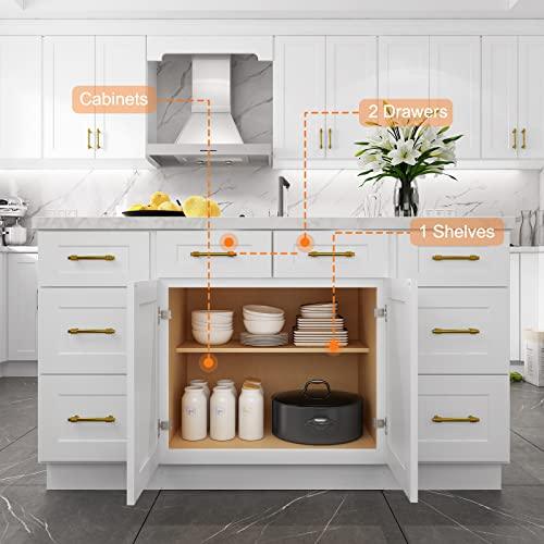 Storage Cabinets- Kitchen Base Cabinet with Drawers and 2 Soft Closing Doors, Wooden Base Cabinets for Furniture in Kitchens, Living Rooms, Bathrooms, Study Rooms and other Places 36"W X 24"D X 34"H Buylikepro