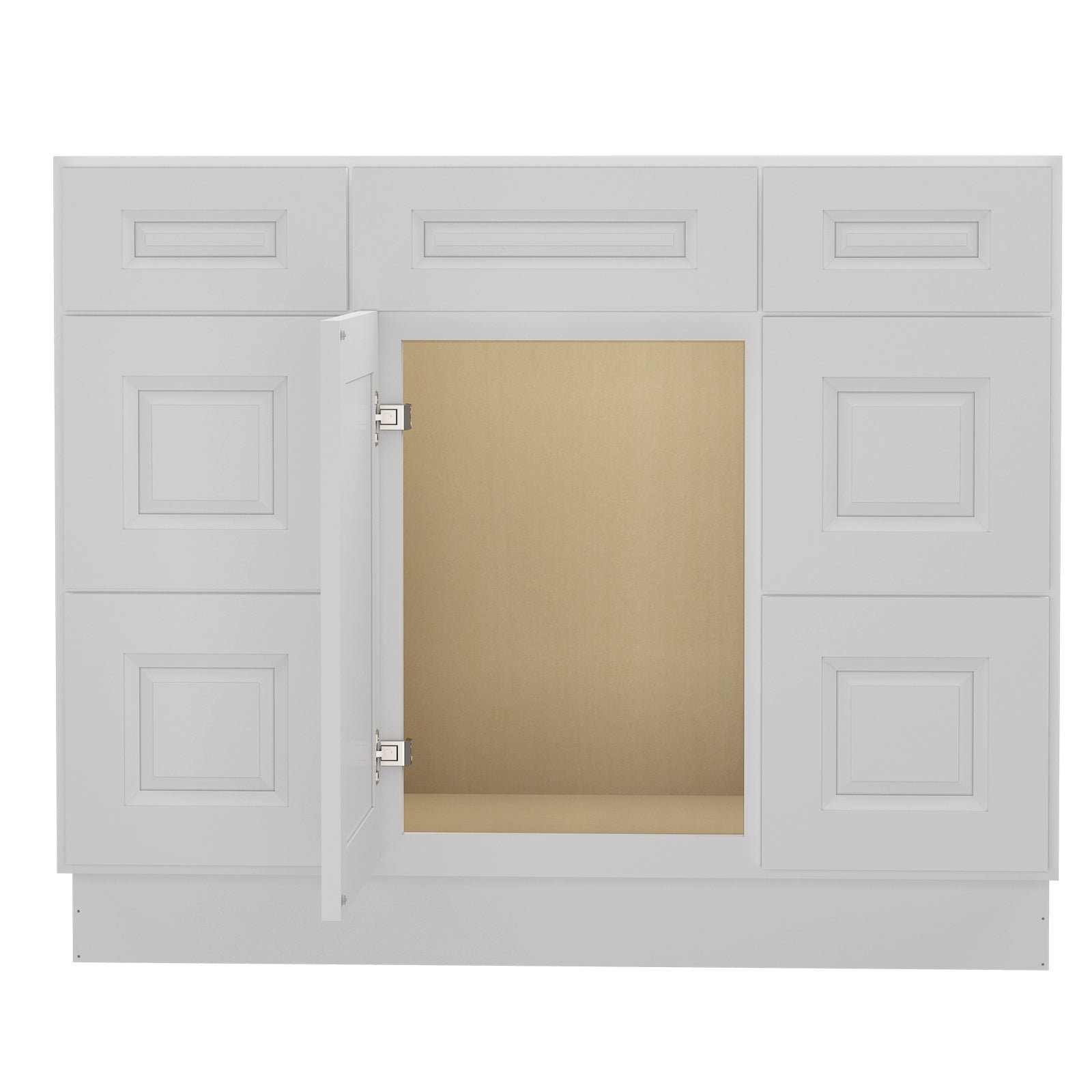 21"D Birch Solid Wood X 42"W X 34-1/2"H Bath Vanity Double Drawer Cabinet without Top VDDB42