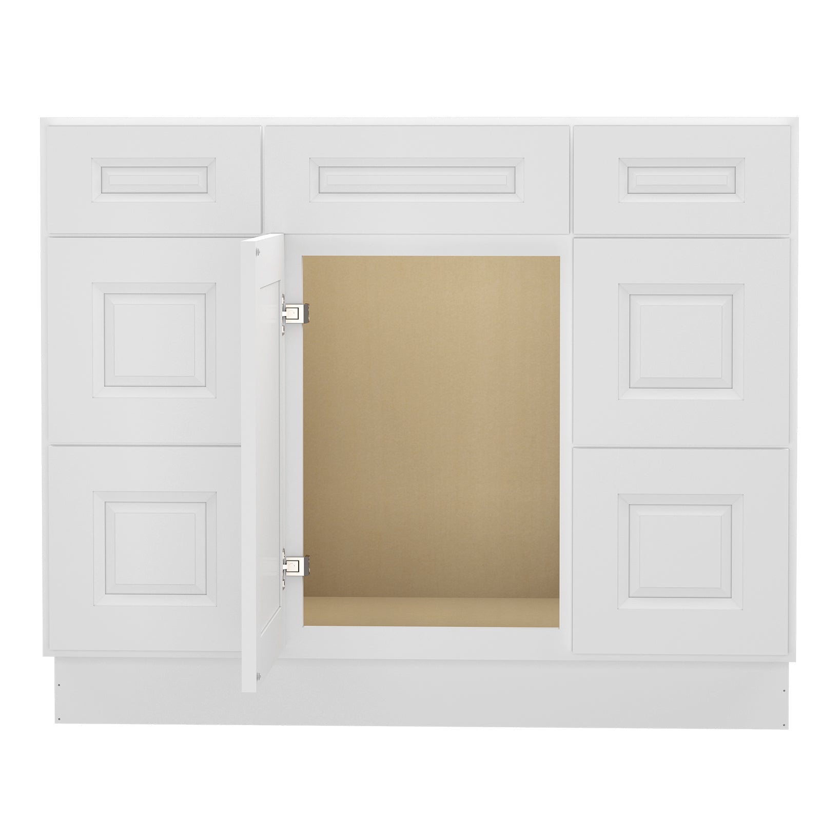 21"D Birch Solid Wood X 42"W X 34-1/2"H Bath Vanity Double Drawer Cabinet without Top VDDB42