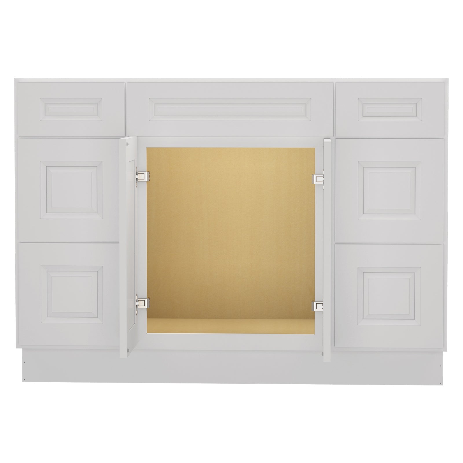 21"D Birch Solid Wood X 60"W X 34-1/2"H Bath Vanity Double Drawer Cabinet without Top VDDB60