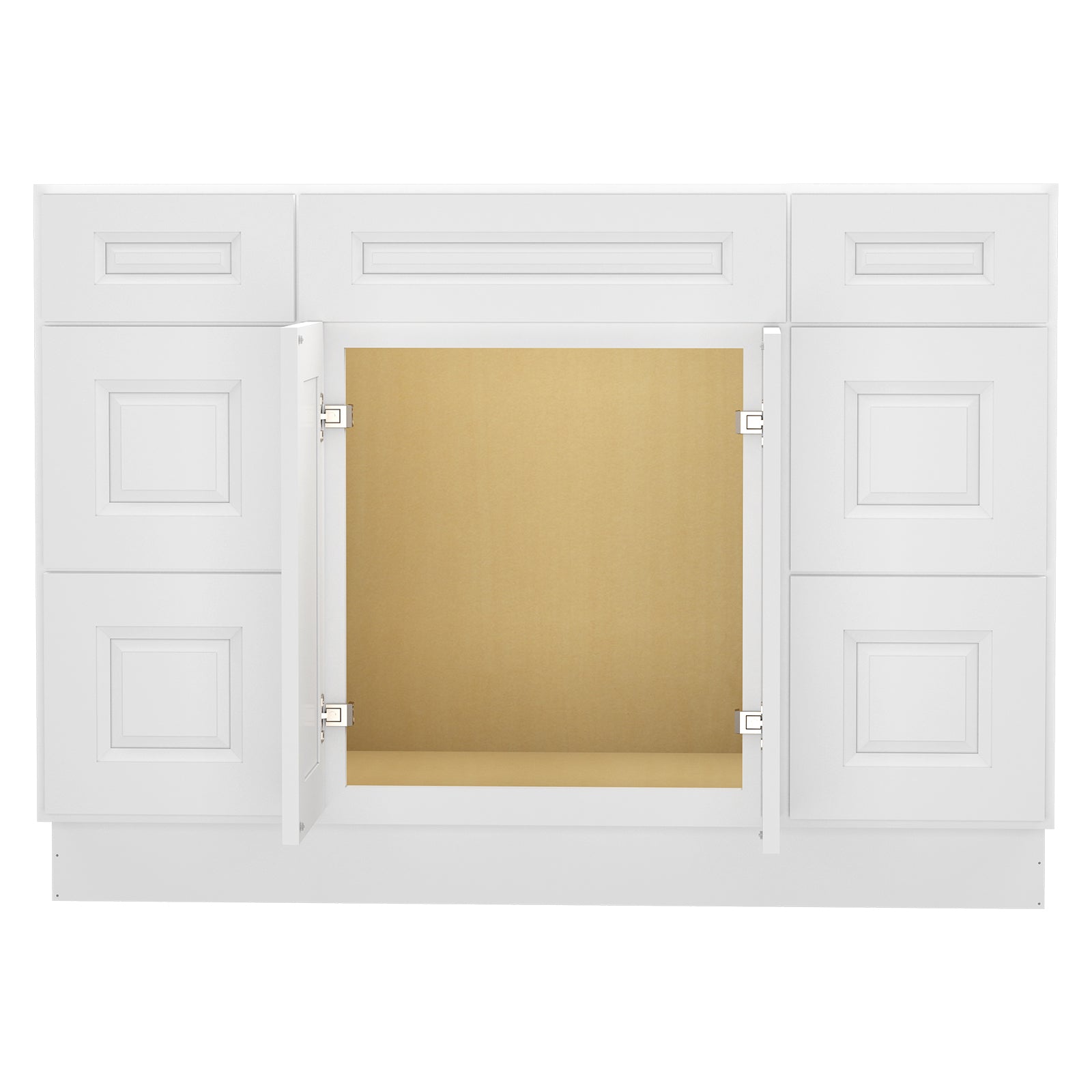 21"D Birch Solid Wood X 60"W X 34-1/2"H Bath Vanity Double Drawer Cabinet without Top VDDB60