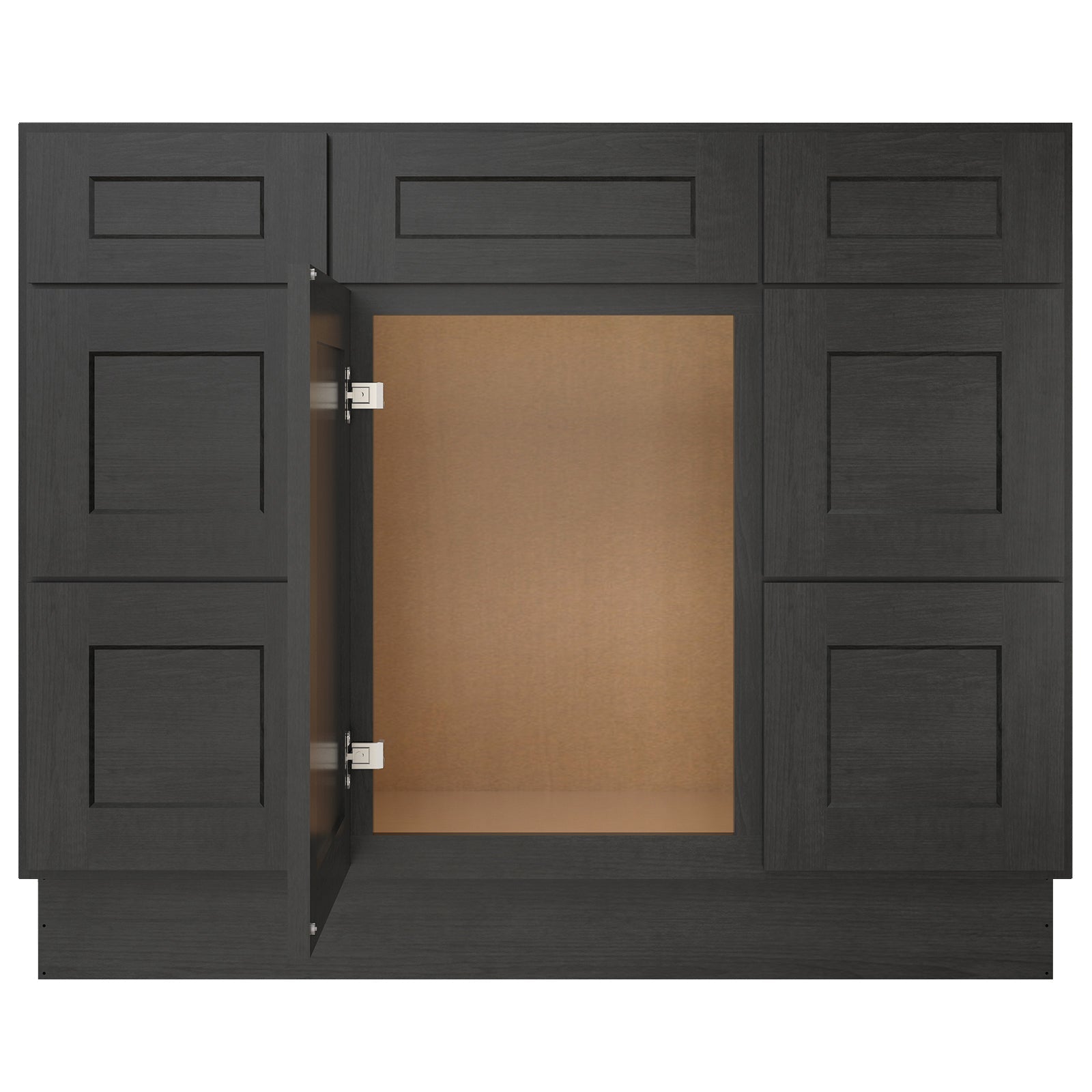 21"D Birch Solid Wood X 42"W X 34-1/2"H Bath Vanity Double Drawer Cabinet without Top VDDB42