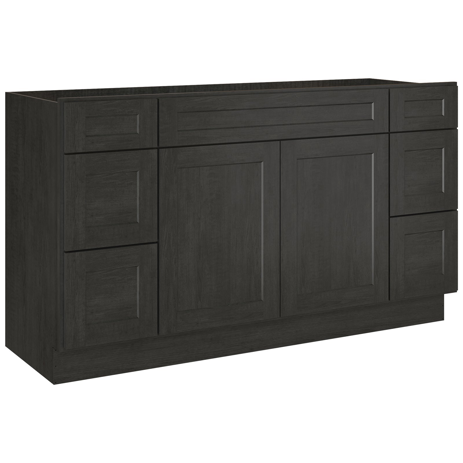 21"D Birch Solid Wood X 60"W X 34-1/2"H Bath Vanity Double Drawer Cabinet without Top VDDB60