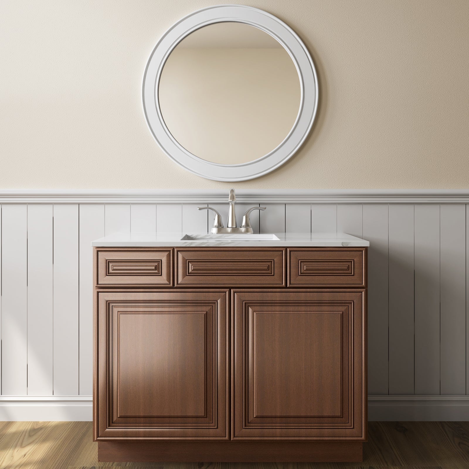 21"D Birch Solid Wood X 36"W X 34-1/2"H Vanity Sink Drawer Cabinet Wthout Top  VSD36