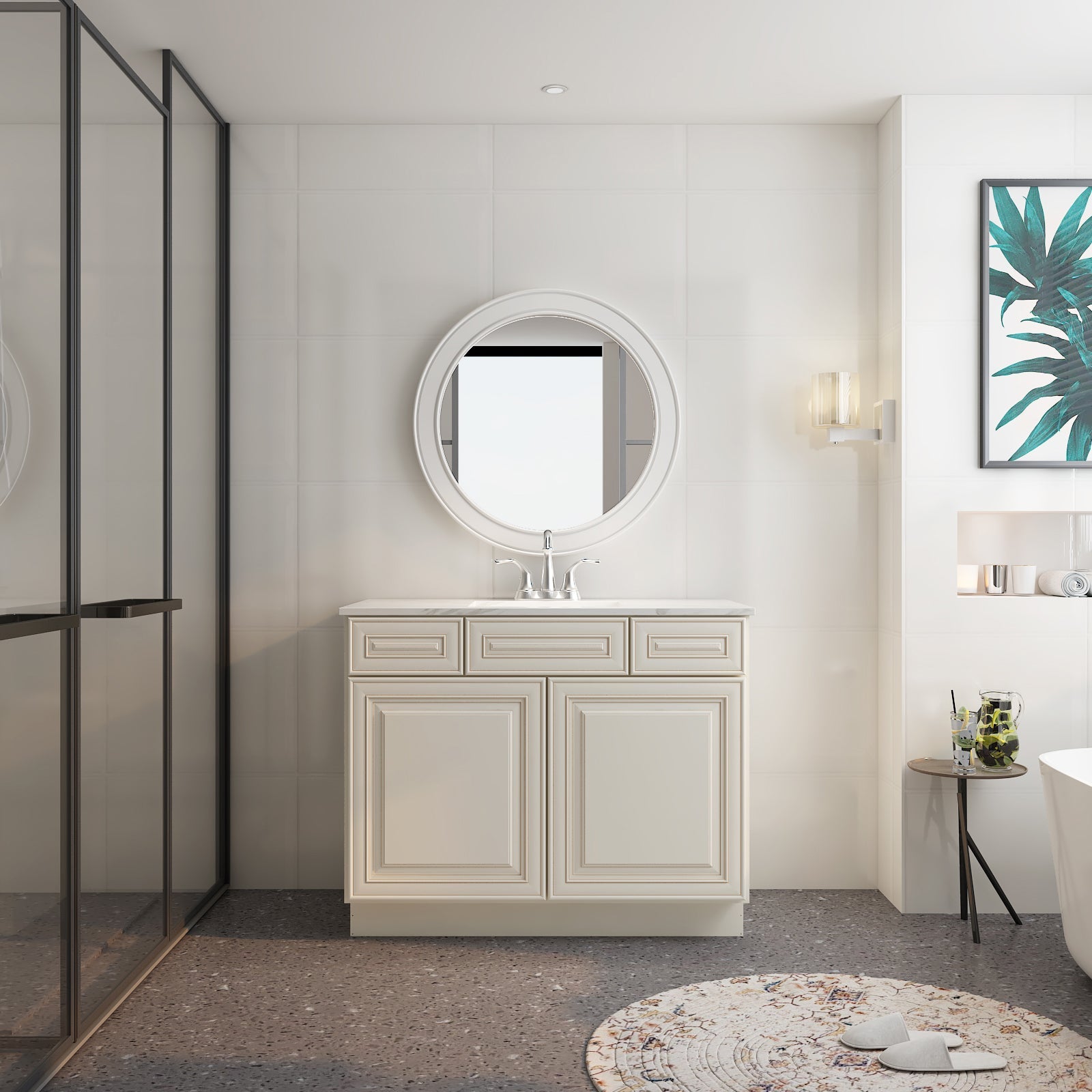 21"D Birch Solid Wood X 36"W X 34-1/2"H Vanity Sink Drawer Cabinet Wthout Top  VSD36