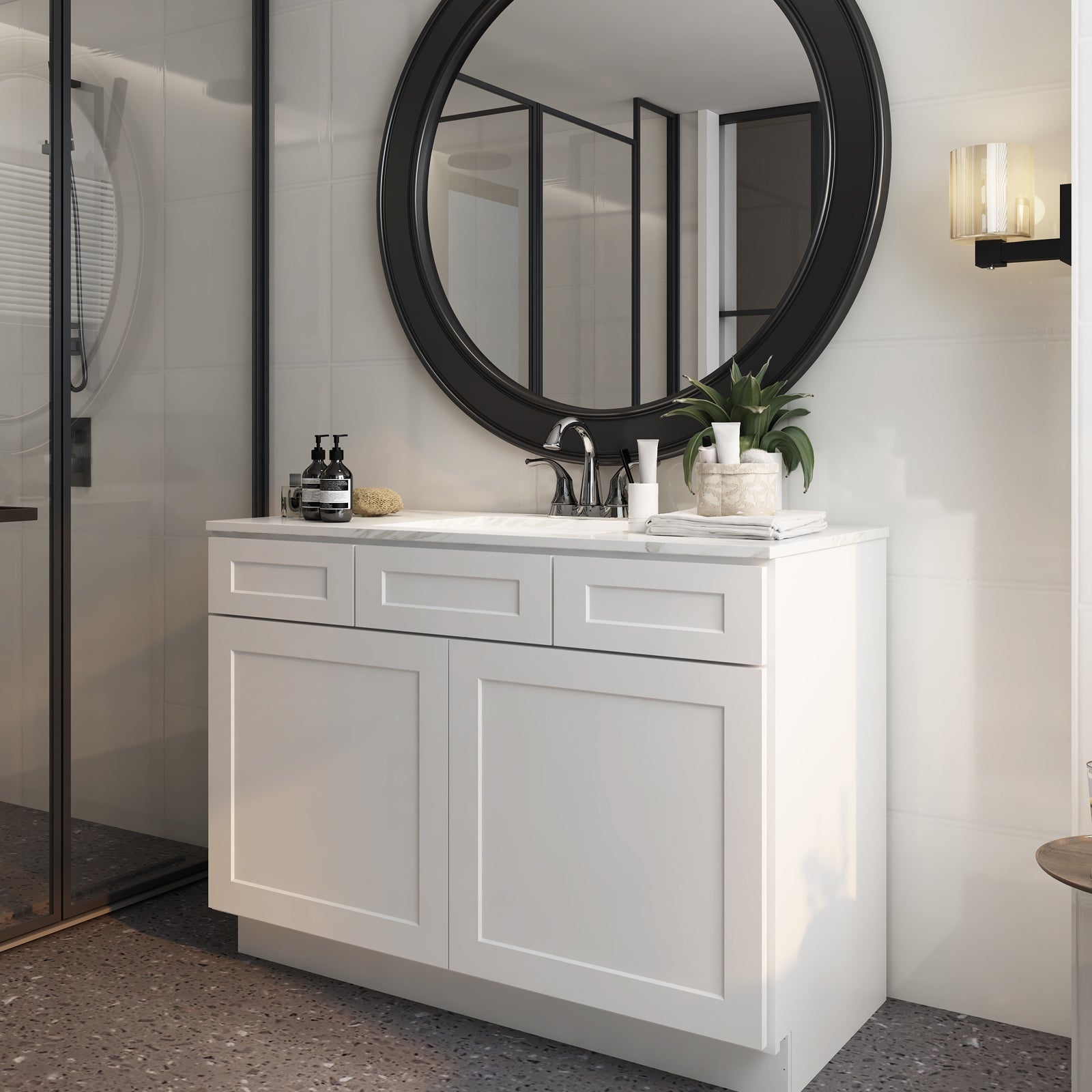 21"D Birch Solid Wood X 36"W X 34-1/2"H Vanity Sink Drawer Cabinet Wthout Top  VSD36