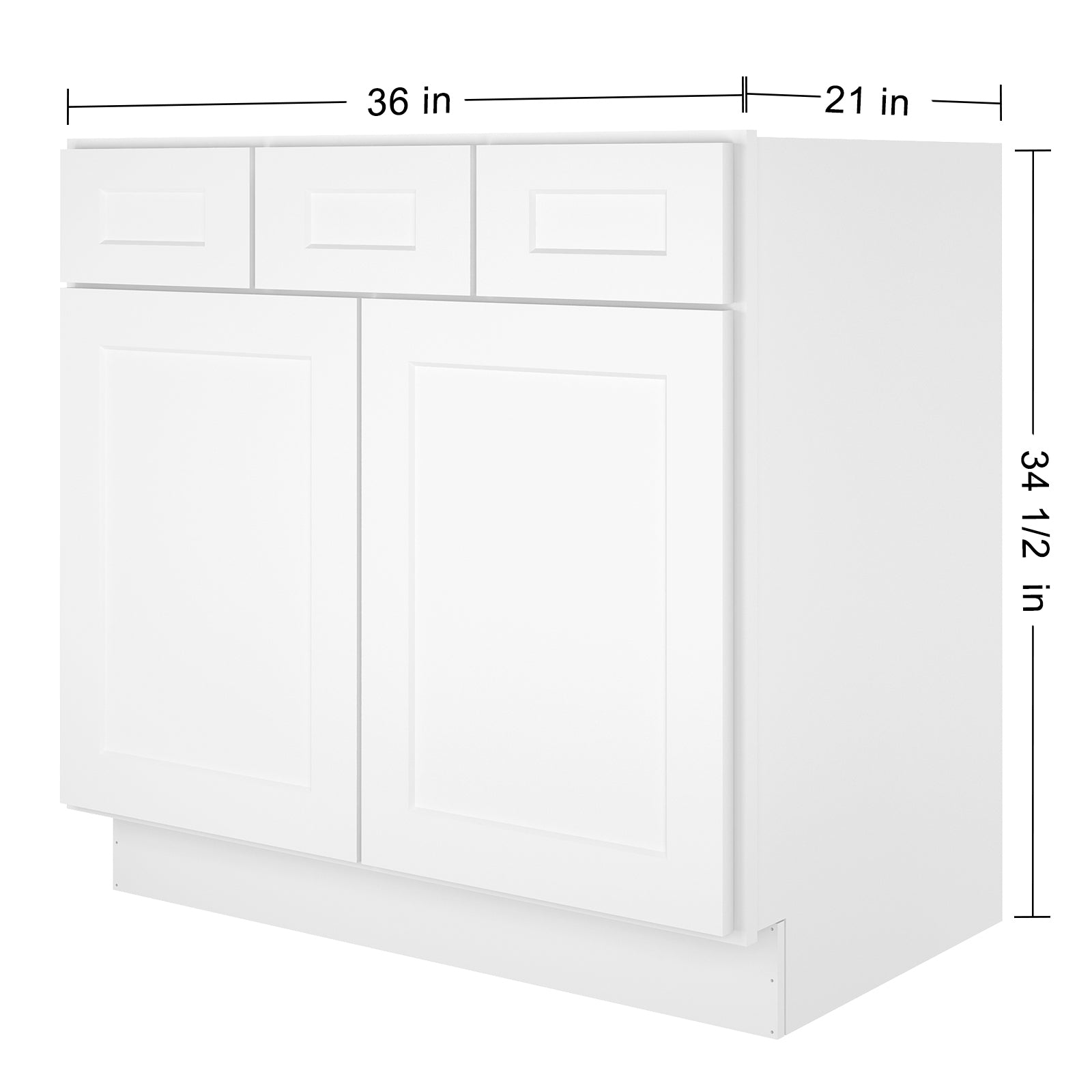 21"D Birch Solid Wood X 36"W X 34-1/2"H Vanity Sink Drawer Cabinet Wthout Top  VSD36