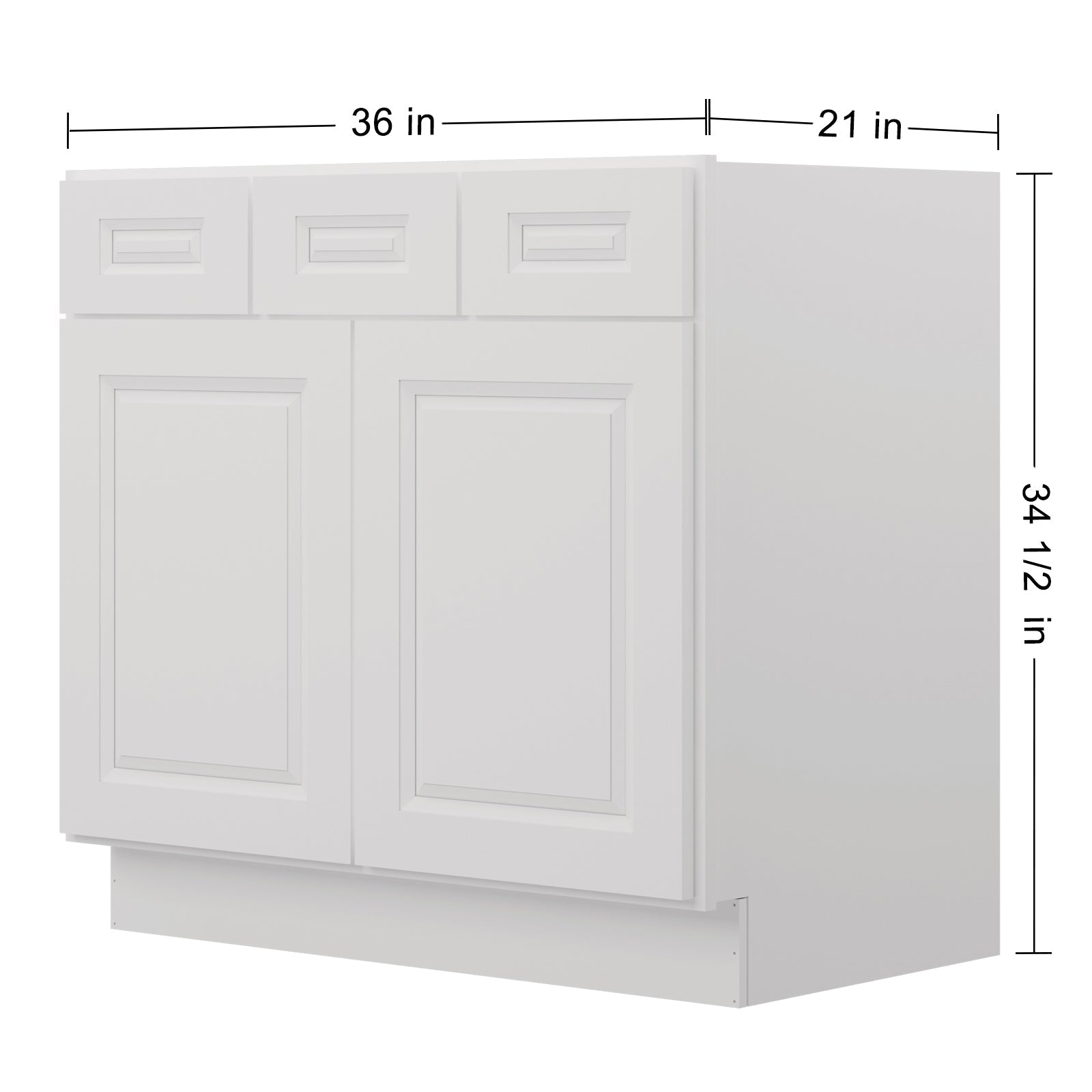 21"D Birch Solid Wood X 36"W X 34-1/2"H Vanity Sink Drawer Cabinet Wthout Top  VSD36