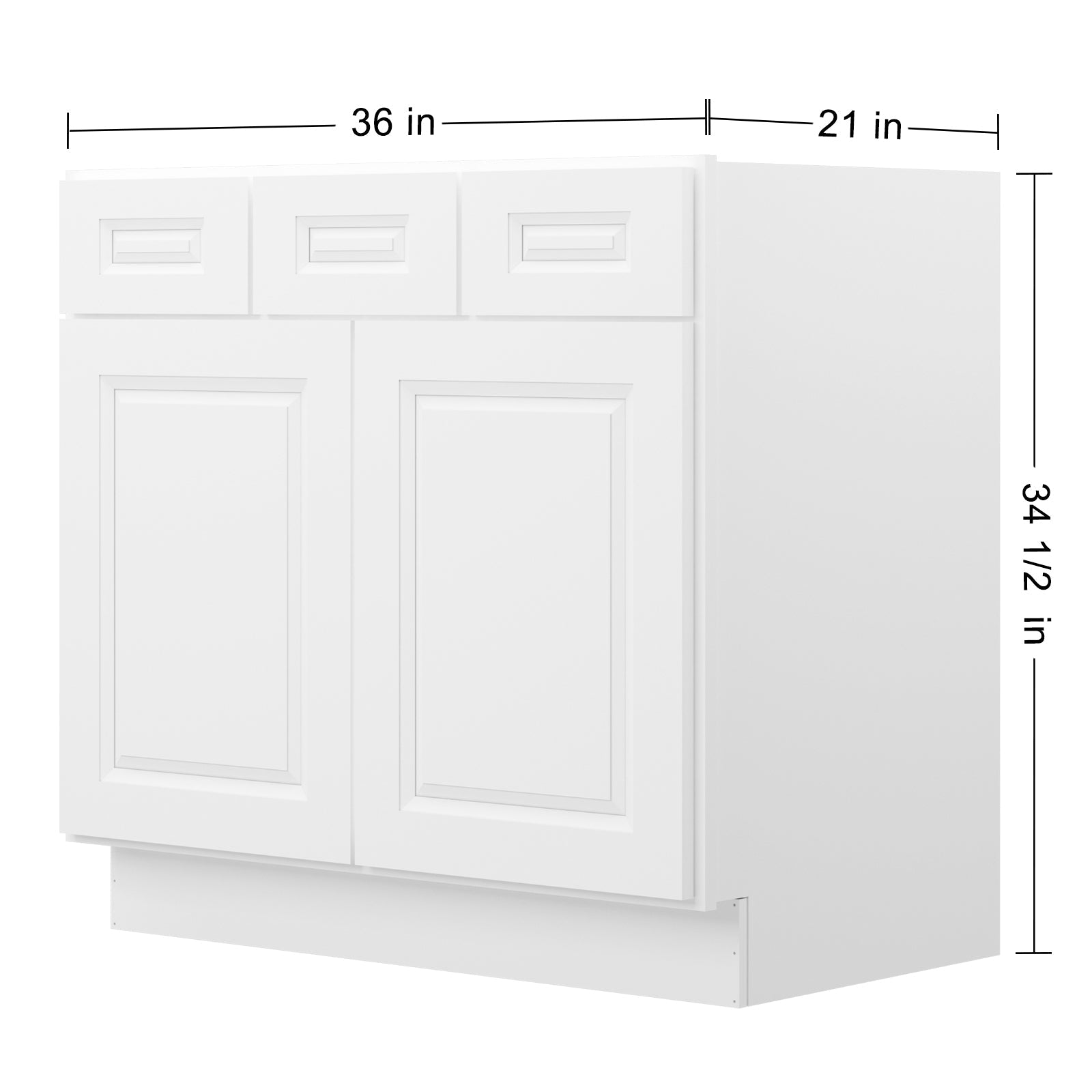 21"D Birch Solid Wood X 36"W X 34-1/2"H Vanity Sink Drawer Cabinet Wthout Top  VSD36