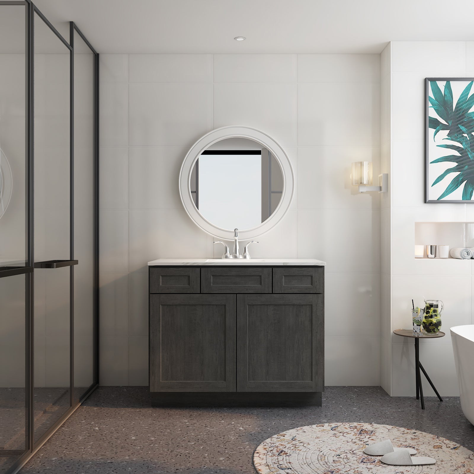 42"W Birch Solid Wood X 21"D X 34-1/2"H Vanity Sink Drawer Cabinet Wthout Top VSD42