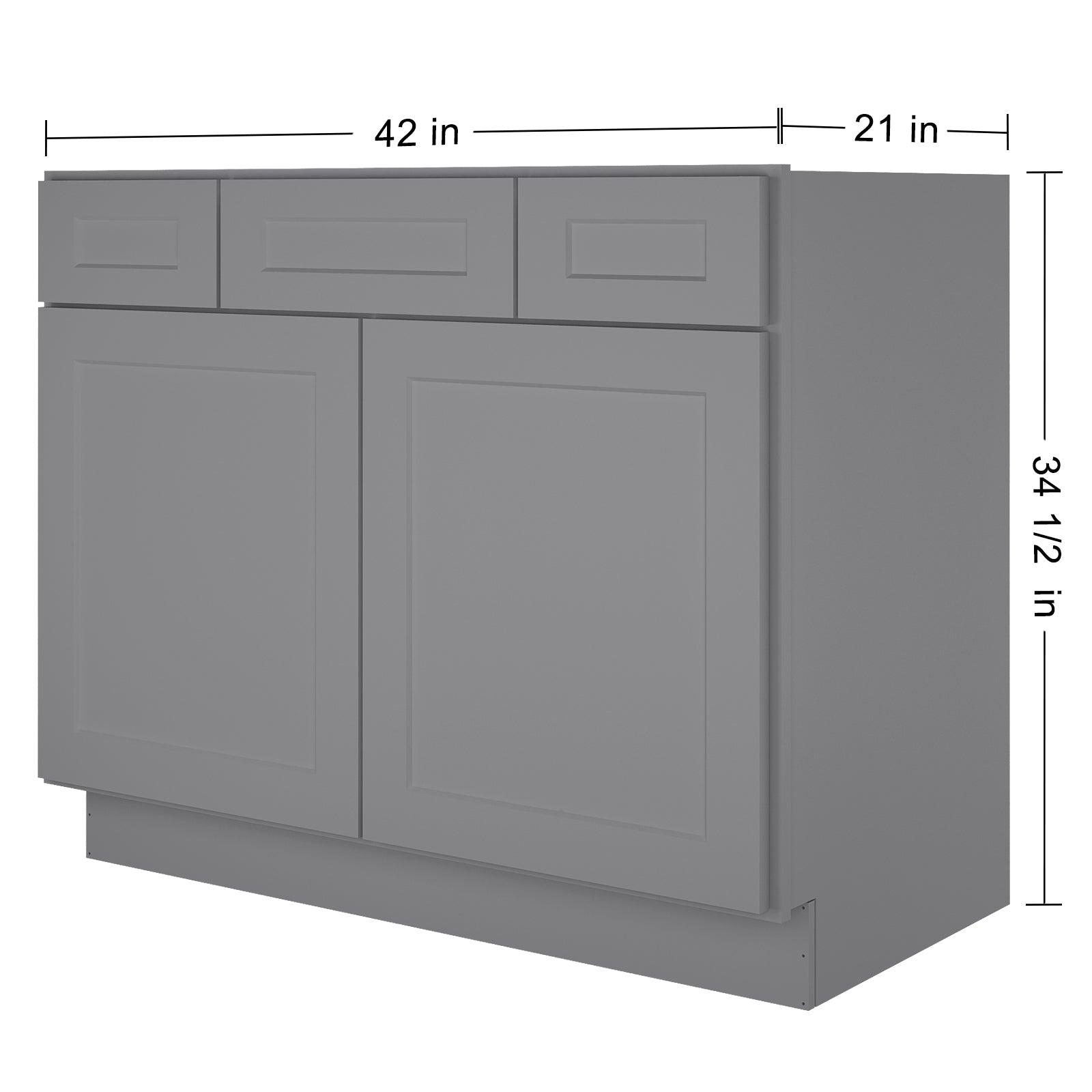 42"W Birch Solid Wood X 21"D X 34-1/2"H Vanity Sink Drawer Cabinet Wthout Top VSD42