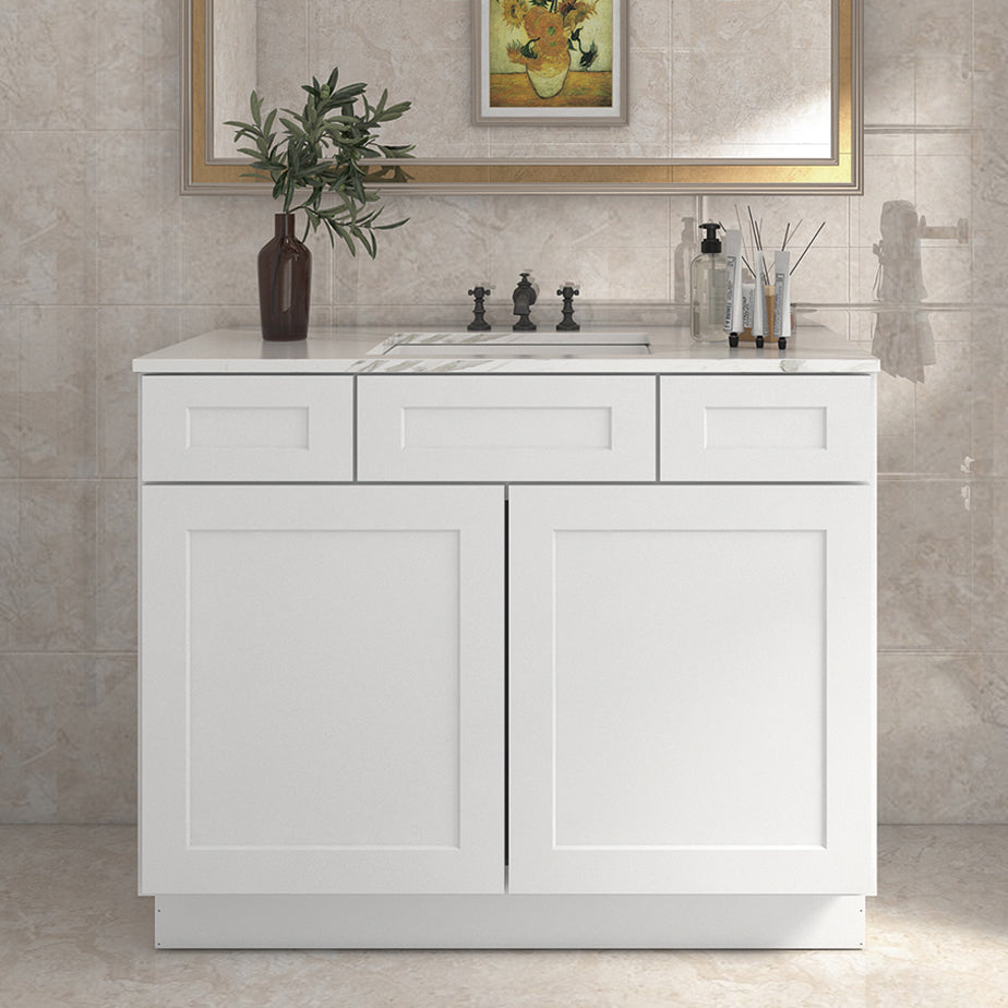 42"W Birch Solid Wood X 21"D X 34-1/2"H Vanity Sink Drawer Cabinet Wthout Top VSD42