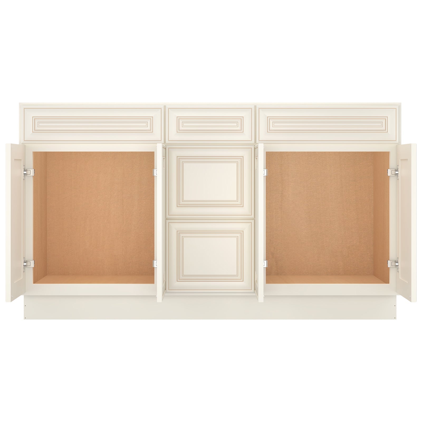 21"D Birch Solid Wood X 60"W X 34-1/2"H Vanity Sink Drawer Cabinet Wthout Top VSDB60